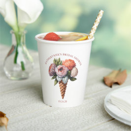 Rustikales Boho Ice Creme Brautparty Pappbecher