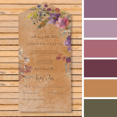 Rustikales Boho Jewel Tone Florals Rostdinner All In One Einladung