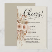 Rustikales Boho jubelt neutrale Blumeneinladung Einladung (Vorne/Hinten)