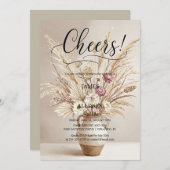 Rustikales Boho jubelt neutrale Blumeneinladung Einladung (Vorne/Hinten)