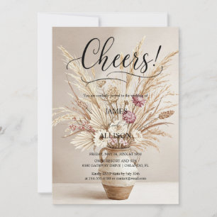 Rustikales Boho jubelt neutrale Blumeneinladung Einladung