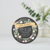 Rustikales Boho-Kreide-Foto Save the Date (Stehend Vorderseite)