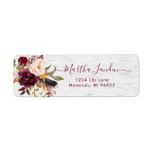 Rustikales Boho Marsala+Blush Wasserfarben Blume (Vorne)