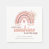 Rustikales Boho Minimalistisch Pink Baby Dusche Serviette (Vorderseite)