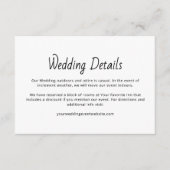 Rustikales Boho Moderne Lässige Hochzeitdetails Begleitkarte (Vorderseite)