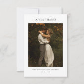 Rustikales Boho Moderne Paare Dusche Foto Bridal Dankeskarte (Vorderseite)