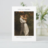 Rustikales Boho Moderne Paare Dusche Foto Bridal Dankeskarte (Stehend Vorderseite)