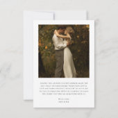 Rustikales Boho Moderne Paare Dusche Foto Bridal Dankeskarte (Rückseite)