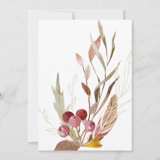 Rustikales Boho Nature Foliage Blätter Brautparty Einladung (Rückseite)