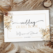 Rustikales Boho Neutral Floral Wedding Guest Book Gästebuch