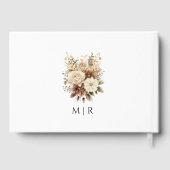 Rustikales Boho Neutral Floral Wedding Guest Book Gästebuch (Rückseite)
