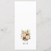Rustikales Boho neutrales Blumenmenü Menükarte (Rückseite)