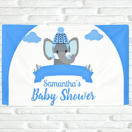 Rustikales Boho Niedlich Elephant Boy Baby Shower Banner