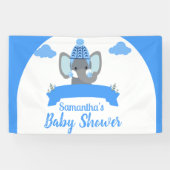 Rustikales Boho Niedlich Elephant Boy Baby Shower Banner (Horizontal)