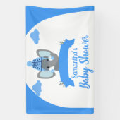 Rustikales Boho Niedlich Elephant Boy Baby Shower Banner (Vertikal)