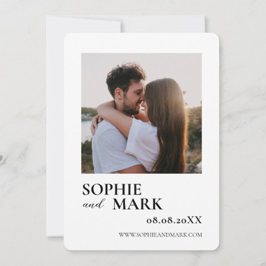 Rustikales Boho Pampas Gras Minimalistisch mit Fot Einladung (Rückseite)