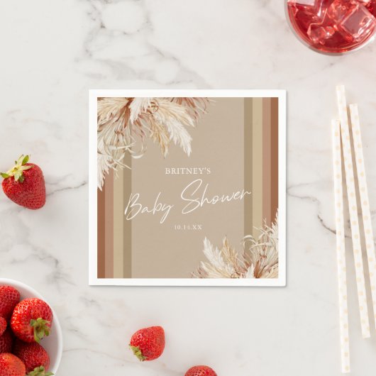 Rustikales Boho Pampas Grass Baby Dusche Serviette (Beispiel)