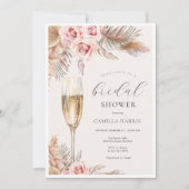 Rustikales Boho Pampas Grass Brautparty Einladung (Vorderseite)