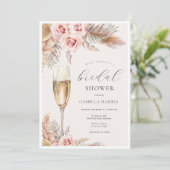 Rustikales Boho Pampas Grass Brautparty Einladung (Stehend Vorderseite)