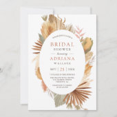 Rustikales Boho Pampas Grass Driving Palm Brautpar Einladung (Vorderseite)