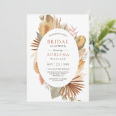 Rustikales Boho Pampas Grass Driving Palm Brautpar Einladung (Stehend Vorderseite)