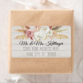 Rustikales Boho Pampas Palm Blush Blumengrün Holz (Insitu)