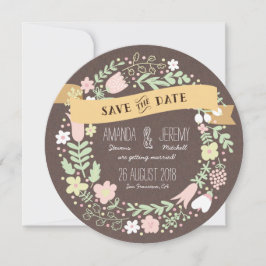 Rustikales Boho Pastel Blume Foto Save the Date