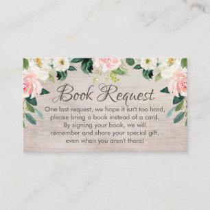 Rustikales Boho Pink Book request Card einfügen Begleitkarte