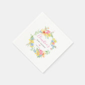Rustikales Boho Pink Yellow Floral Baby Dusche Serviette (Ecke)
