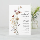 Rustikales Boho Probe Dinner Einladung (Stehend Vorderseite)