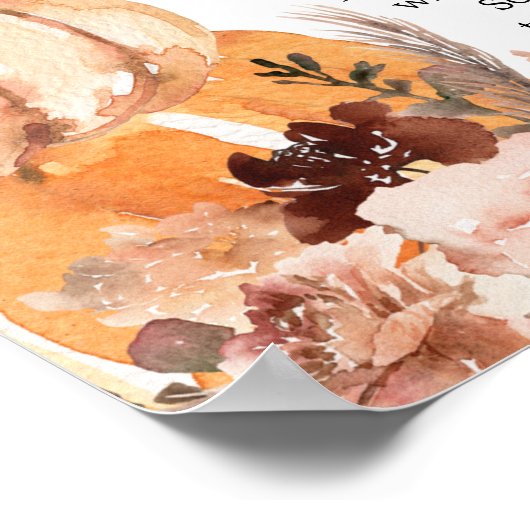 Rustikales Boho Pumpkin Game Late Night Diaper Pos Poster (Ecke)