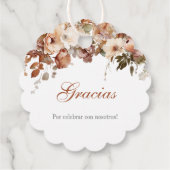 Rustikales Boho Quinceañera Geschenkanhänger (Rückseite)
