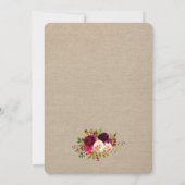 Rustikales Boho Red Floral Brautparty lädt ein Einladung (Rückseite)