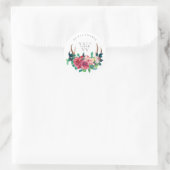 Rustikales Boho Red Floral Stag Antlers Brautparty Runder Aufkleber (Tasche)