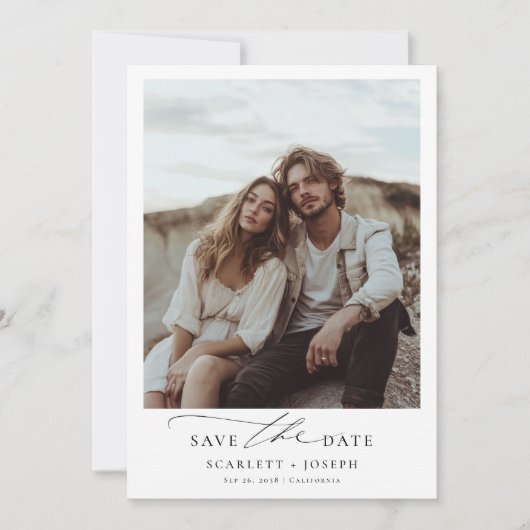 Rustikales Boho Romantisches Minimalistisches Hoch Save The Date (Vorderseite)