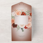 Rustikales Boho Rust & Peach Floral Frame Rost Abe All In One Einladung (Außenbereich)