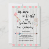 Rustikales Boho Stammes- in ZWEI der wilde 2. Einladung (Vorderseite)