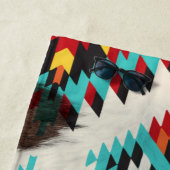 Rustikales Boho Süd Western Türkis Cowhide Strandtuch (Beispiel)