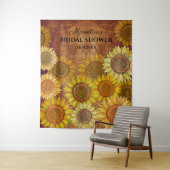 Rustikales Boho Sunflower Personalisiertes Brautpa Wandteppich (Beispiel)