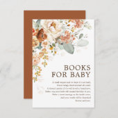 Rustikales Boho Terracotta Burnt Orange Bücher für Begleitkarte (Vorne/Hinten)