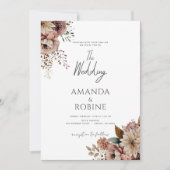 Rustikales Boho Terracotta Einladung zur Hochzeits (Vorderseite)