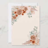 Rustikales Boho Terracotta Pampas Quinceanera Einladung (Rückseite)