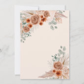 Rustikales Boho Terracotta Pampas Sweet 16 Einladung (Rückseite)