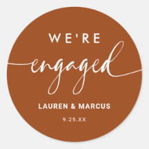 Rustikales Boho Terracotta Wir sind Verlobte Verlo