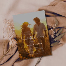 Rustikales Boho Trendy Romantic Sunset Foto Weddin
