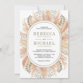 Rustikales Boho-Trockenpampas-Gras-Oval-Rahmen Hoc Einladung (Vorderseite)