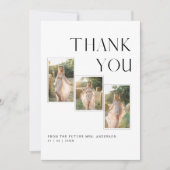 Rustikales boho Typografisches Brautparty Foto Dankeskarte (Vorderseite)