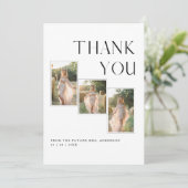 Rustikales boho Typografisches Brautparty Foto Dankeskarte (Stehend Vorderseite)