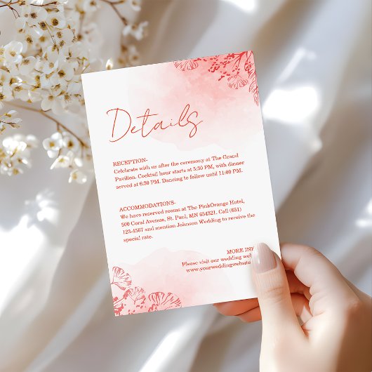 Rustikales Boho Wassercolor Foliage Terracotta Wed Begleitkarte