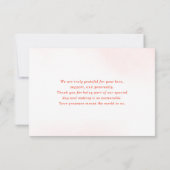 Rustikales Boho Wassercolor Foliage Terracotta Wed Dankeskarte (Rückseite)